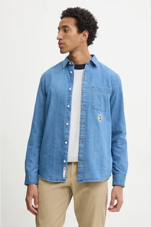 Tommy Hilfiger Džínová košile pánská, barva, regular, s klasickým límcem, DM0DM20459