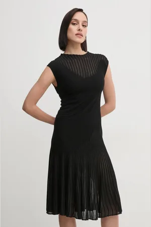 Diane von Furstenberg Šaty z vlněné směsi barva, midi, DVFDK4S003