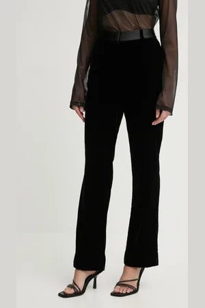 Bruuns Bazaar Velurové kalhoty barva, high waist, BBW4251