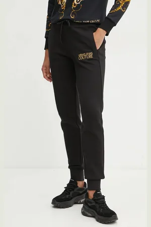 VERSACE Bavlněné tepláky barva, s aplikací, 77HAAT06 CF01T