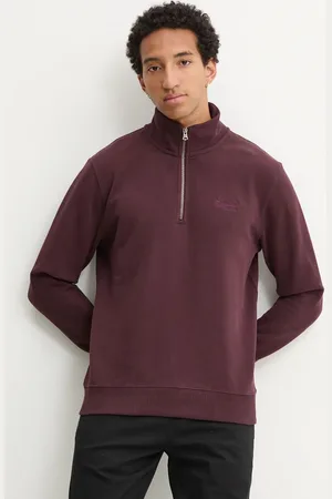 Superdry Mikina pánská, vínová barva, hladká, M2013750A-YFY