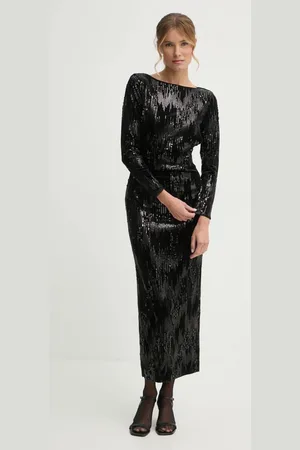 Pepe Jeans Velurové šaty ANASTASIA barva, maxi, PL953636