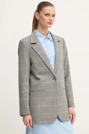 Pepe Jeans Vlněné sako FLAVIA barva, jednořadá, vzorovaná, PL402503