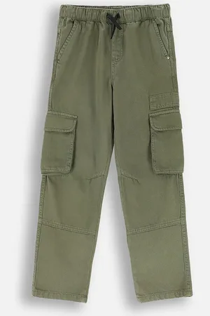 COCCODRILLO Dětské bavlněné kalhoty barva, hladké, GRUNGE SWAMP BOY JUNIOR