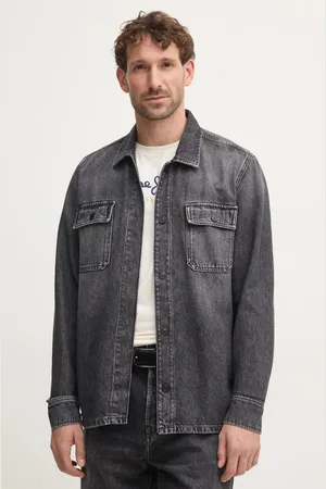 Pepe Jeans Džínová košile RELAXED OVERSHIRT pánská, barva, relaxed, s klasickým límcem, PM308585XM8