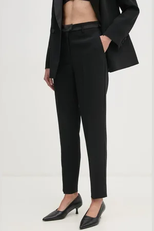 Sisley Kalhoty dámské, barva, střih cigarette, high waist, 4GJCLF069