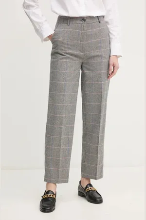 Pepe Jeans Vlněné kalhoty FLORINE barva, jednoduché, high waist, PL211799