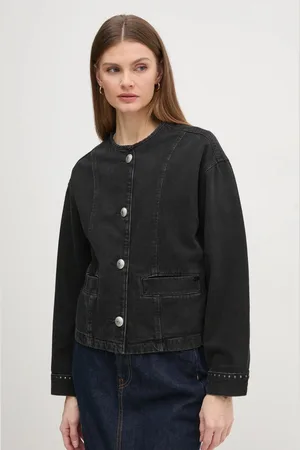 Pepe Jeans Džínová bunda DAENA STUD dámská, barva, přechodná, oversize, PL402524
