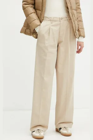 Guess Bavlněné kalhoty barva, široké, high waist, W4BB44 WGCV2