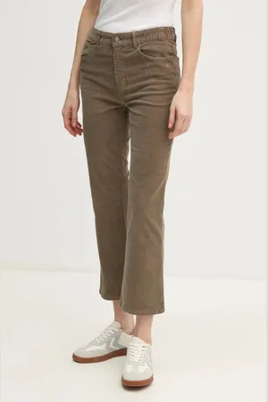 Benetton Manšestrové kalhoty barva, high waist, 41ULDE01G
