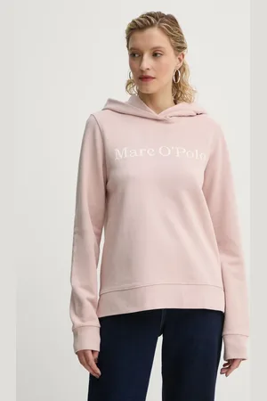 Marc O’ Polo Bavlněná mikina dámská, barva, s kapucí, s potiskem, 500407354057