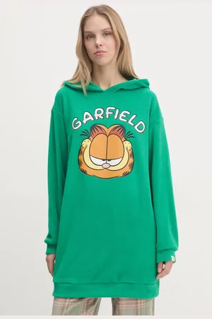 Benetton Fleecová mikina x GARFIELD barva, s kapucí, s potiskem, 3DFQ3M06K