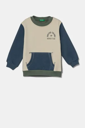 Benetton Dětská mikina barva, s potiskem, 3EB5G10G0