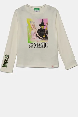 Benetton Dětské bavlněné tričko s dlouhým rukávem barva, 3VR5C10OJ
