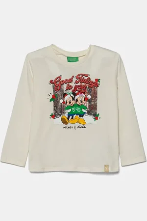 Benetton Dětské bavlněné tričko s dlouhým rukávem barva, 3ATNG10GQ