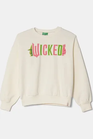 Benetton Dětská mikina barva, s potiskem, 3FE1C10OI
