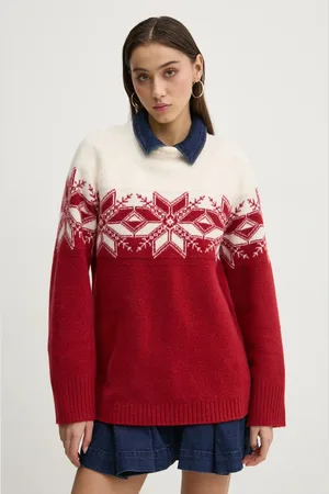 Abercrombie & Fitch Svetr dámský, vínová barva, KI150-4316