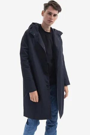 WoodWood Bunda Tobias Twill Parka Coat 12135900-5269 NAVY pánská, černá barva, přechodná