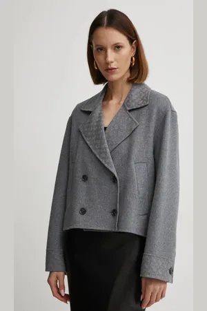 HUGO BOSS Vlněný kabát barva, přechodný, oversize, 50531742