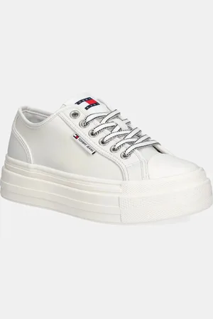 Tommy Hilfiger Kožené tenisky TJW FOXING VULC LC LEATHER dámské, barva, EN0EN02714