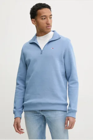 Tommy Hilfiger Mikina pánská, tyrkysová barva, hladká, DM0DM20339