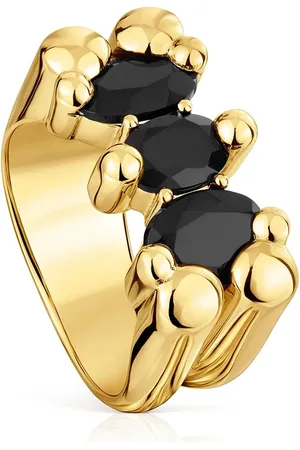 TOUS Pozlacený stříbrný prsten 12 Bold Bear Gem 1004228212