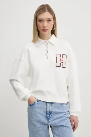 Tommy Hilfiger Bavlněná mikina dámská, barva, s aplikací, DW0DW20537