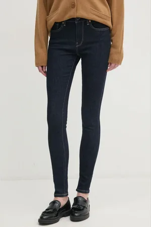 Pepe Jeans Džíny SKINNY JEANS MW REGENT dámské, tmavomodrá barva, PL204728BC1