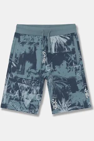 Guess Dětské bavlněné šortky tmavomodrá barva, nastavitelný pas, L5RD04 KA6R4