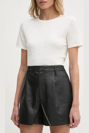 DKNY Kraťasy dámské, barva, hladké, high waist, DJ4S8032