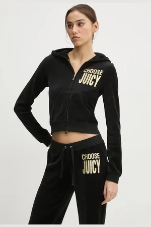 Juicy Couture Mikina dámská, barva, s kapucí, s aplikací, JCGAS125001