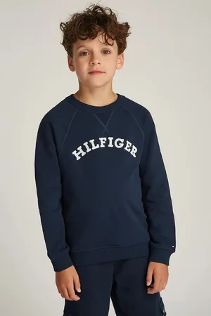Tommy Hilfiger Dětská bavlněná mikina tmavomodrá barva, s potiskem, KS0KS00626