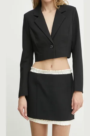 Victoria Beckham Sukně s příměsí vlny barva, mini, pouzdrová, 1125WSK006037A