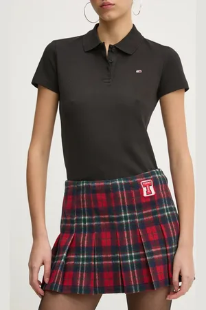 Tommy Hilfiger Sukně s příměsí vlny tmavomodrá barva, mini, áčková, DW0DW21249