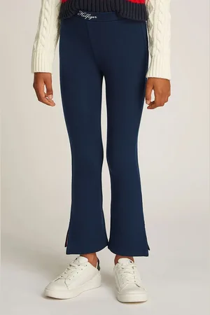 Tommy Hilfiger Dětské legíny tmavomodrá barva, hladké, KG0KG08301