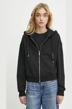 Armani Exchange Bavlněná mikina dámská, barva, s kapucí, hladká, 6DYM72 YJEEZ
