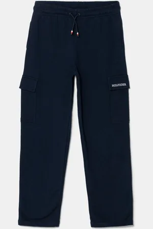 Tommy Hilfiger Dětské bavlněné tepláky tmavomodrá barva, KS0KS00622