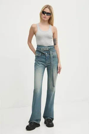 Y / PROJECT Džíny WRAP BELT JEANS dámské, high waist, 107PA006