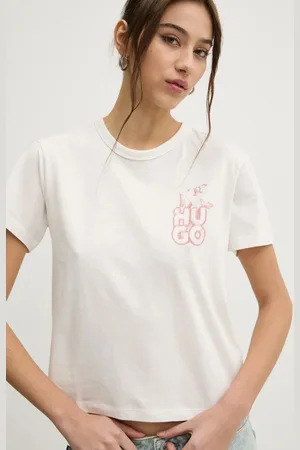 HUGO BOSS Bavlněné tričko barva, 50534246