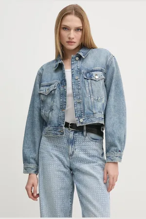 Tommy Hilfiger Džínová bunda dámská, barva, přechodná, WW0WW43731