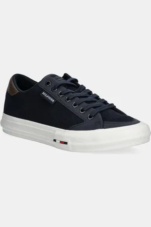 Tommy Hilfiger Semišové sneakers boty TH HI VULC STREET LOW SUEDE RWB tmavomodrá barva, FM0FM05458