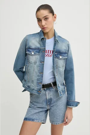 Tommy Hilfiger Džínová bunda dámská, barva, přechodná, DW0DW19858