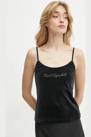 Karl Lagerfeld Velurový top barva, A1W44006