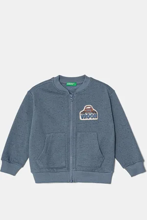 Benetton Dětská mikina barva, s aplikací, 3O4ZG503F