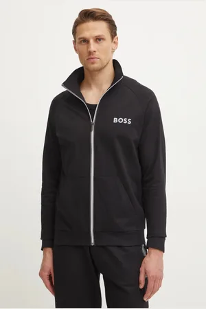 HUGO BOSS Bavlněná mikina pánská, barva, s potiskem, 50535823