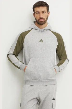 adidas Mikina Essential Colorblock pánská, barva, s kapucí, vzorovaná, JC6185