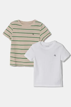 Calvin Klein Dětské bavlněné tričko 2-pack modrá barva, IB0IB02364
