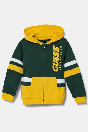 Guess Dětská bavlněná mikina barva, s kapucí, s potiskem, N5RQ02 KA6R4