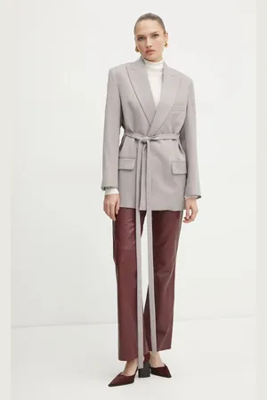 Victoria Beckham Vlněné sako barva, hladká, 1125WJK006092A