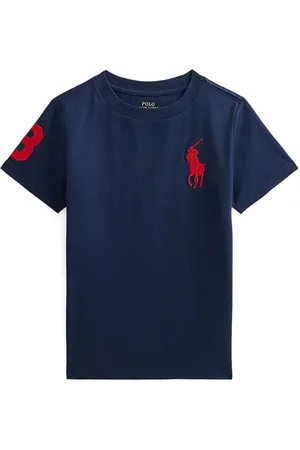 Ralph Lauren Dětské bavlněné tričko tmavomodrá barva, 322832907039